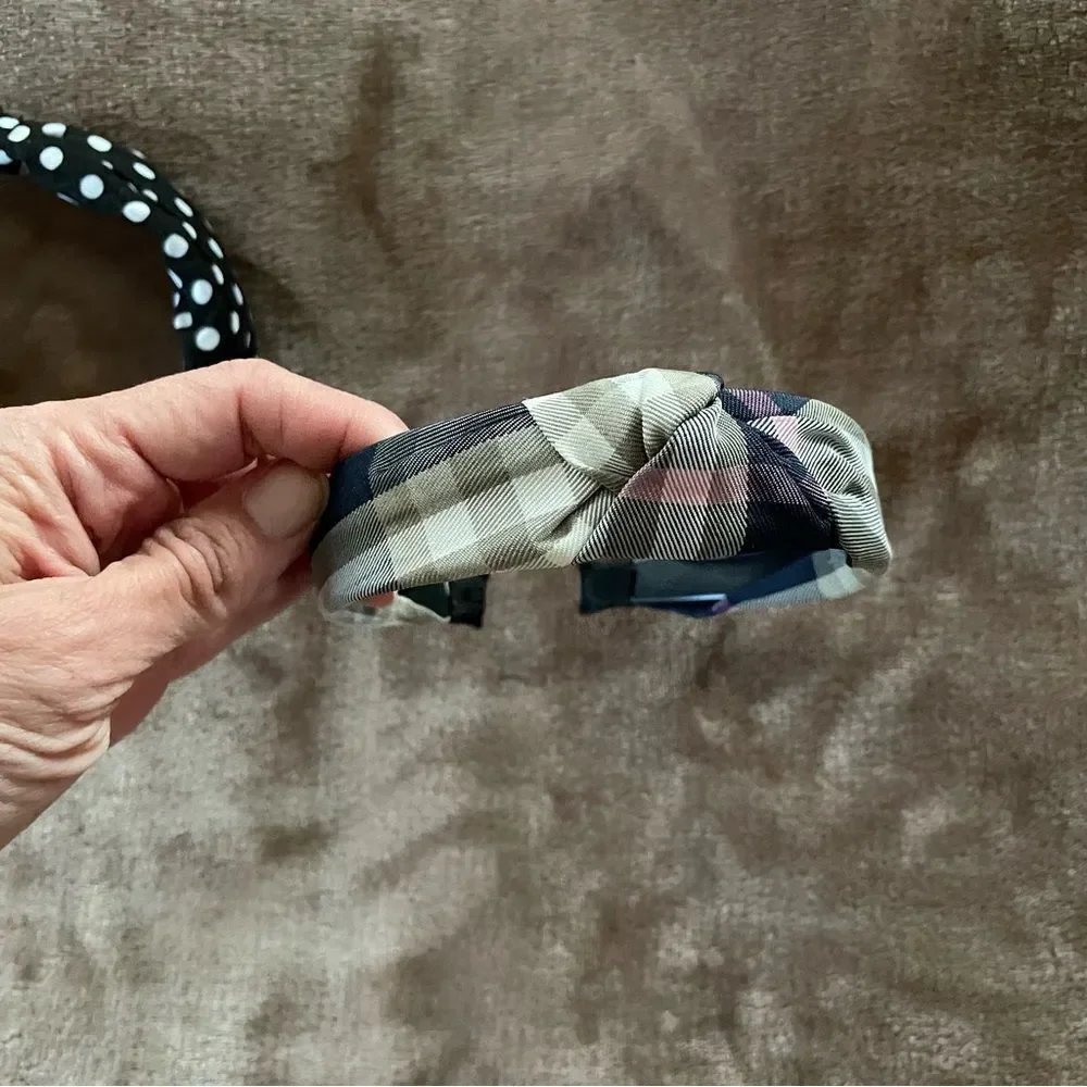 Set of Girls 2 Polka Dot and Plaid Headbands